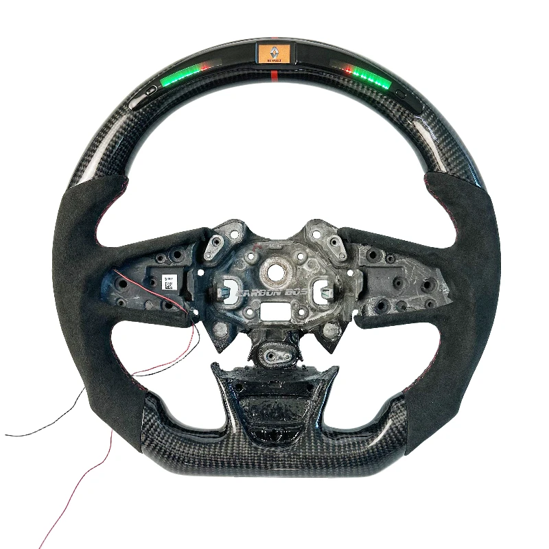 Carbon Bos Altantara Steering Wheel For Renault Megane 4 With Led Carbon Fiber Black Steering Wheel For Renault Megane 4 Hot New