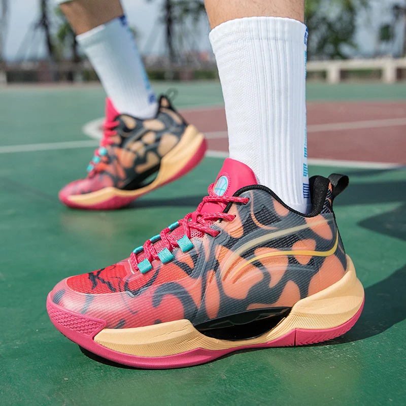 

High-quality basketball shoes for male students breathable high-top wear-resistant and shock-absorbing sports shoes