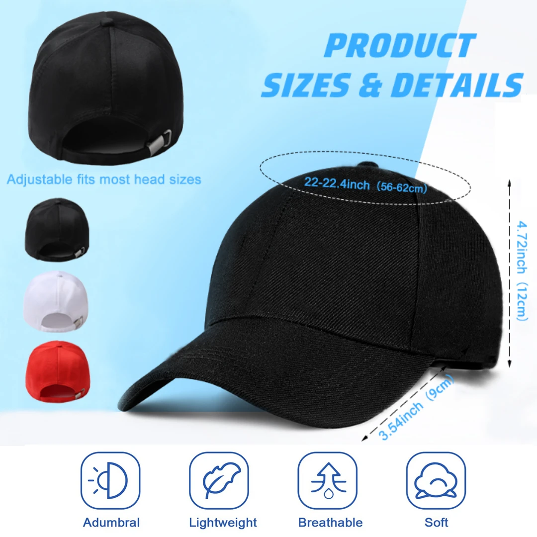 6-50Pcs Bawełniana czapka z daszkiem dla zespołu DIY Regulowana czapka przeciwsłoneczna Unisex Golf Baseball Hat Trucker Hats Hip Hop Hat Visor Caps.