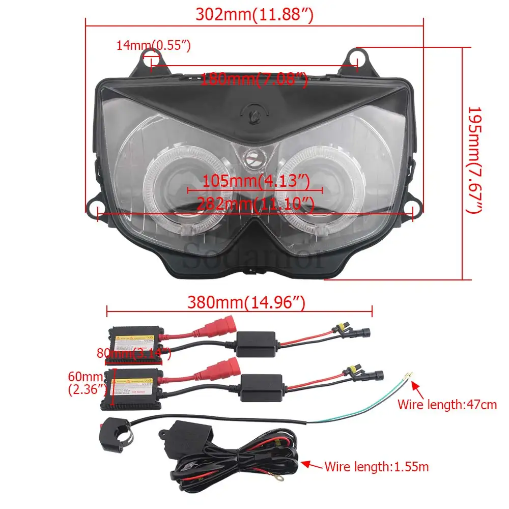 For KAWASAKI Z1000 Headlight 2003 - 2006 Z1000 Z750 Front Lighting Lndicator Motorcycle Light Assembly Accessories 2004 2005