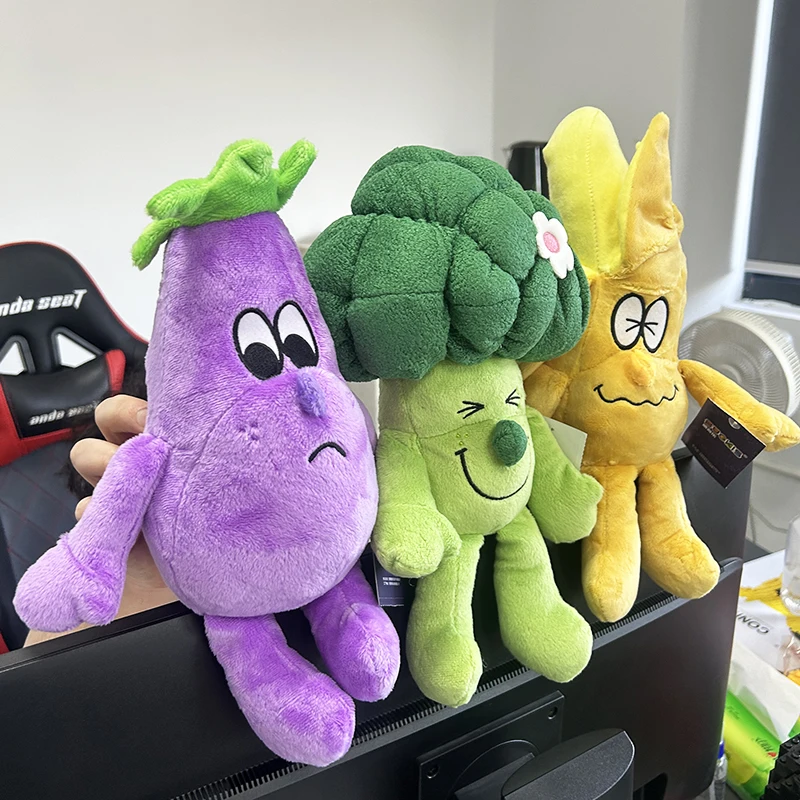 Anime original de 12,6 polegadas Sr. Frutas legumes brinquedos de pelúcia bonito brcoccoli banana berinjela brinquedo de pelúcia para crianças presente