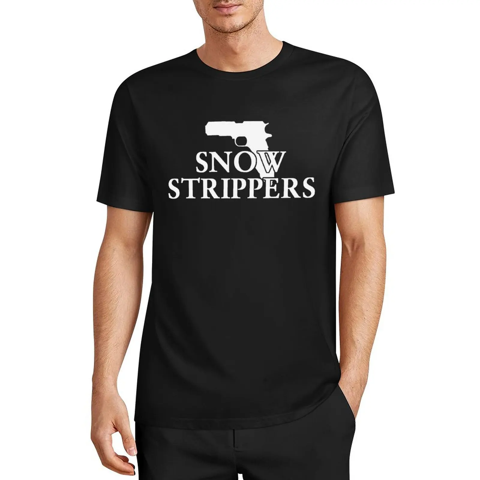 Snow Strippers Merch Gun T-Shirt aesthetic clothes sweat blacks mens designer clothes