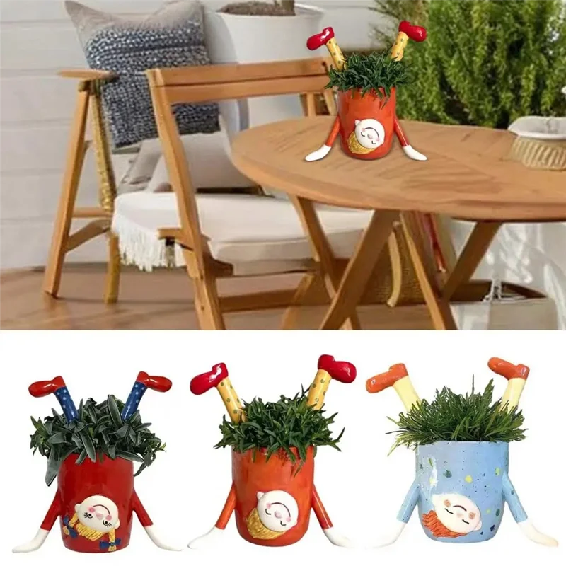 Maceta invertida AB15 para niña, maceta para interior y exterior, contenedor de plantas suculentas, hogar, balcón, jardín, vestir