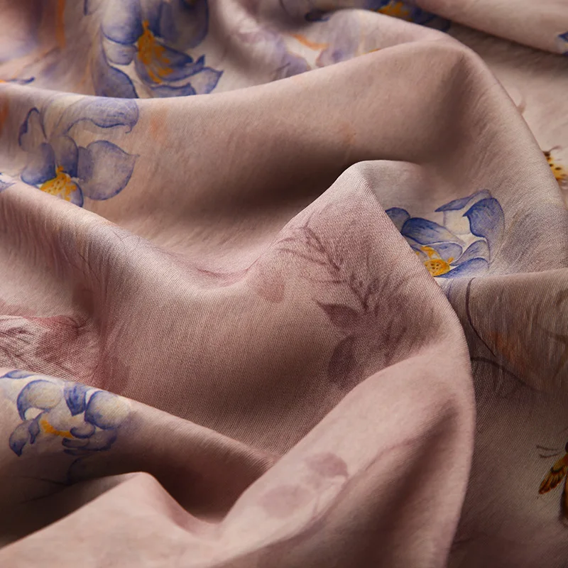 Tessuto di cotone broccato con motivo loto stampato digitale da 1 metro Tessuto per abiti sottili estivi Tessuto per camicie Cheongsam in stile nazionale