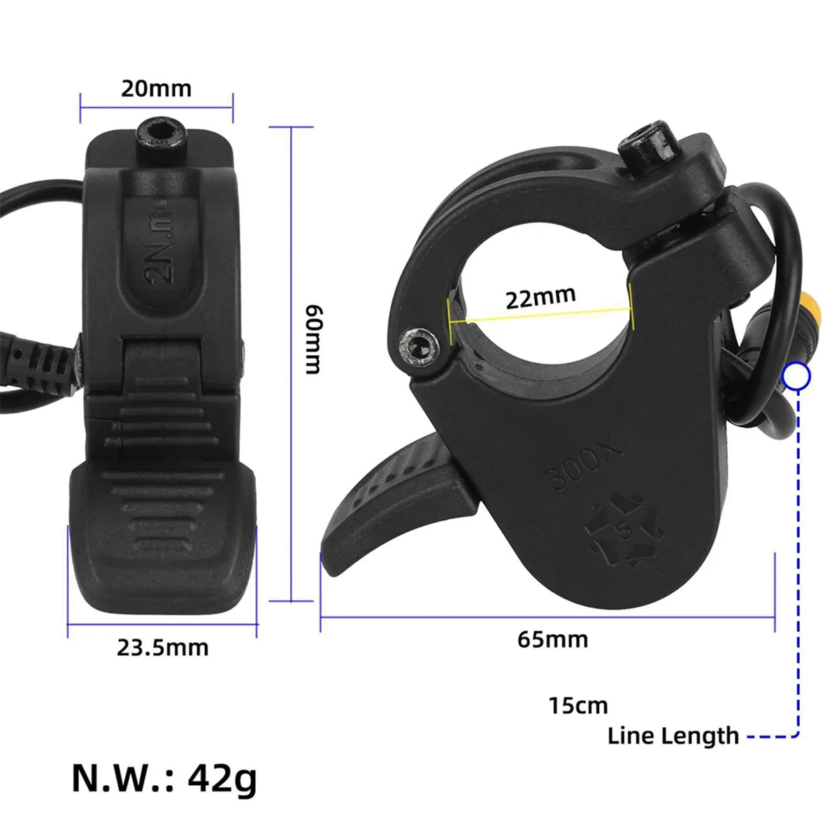 

N17R New Thumb Throttle Accelerator Switch Lock Waterproof Accelerator Throttle Finger for Electric Scooter