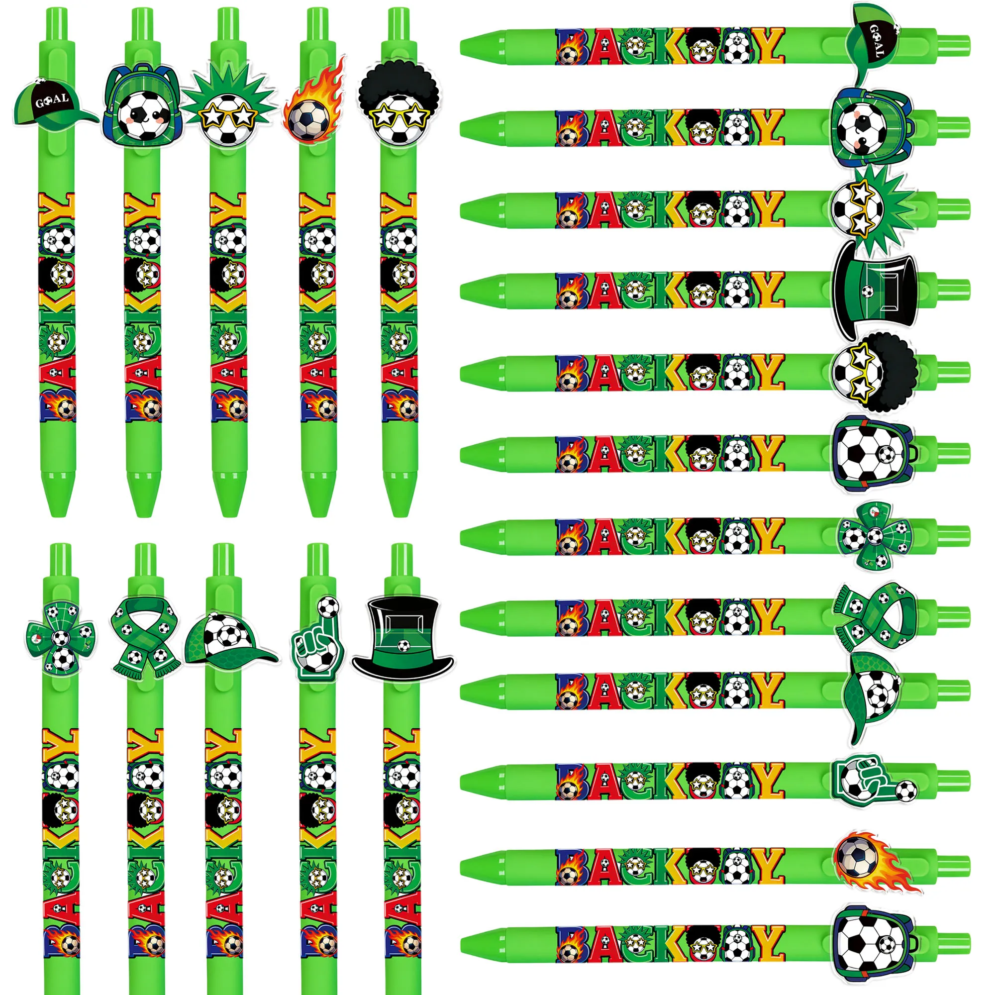 11 pieces / 22 pieces football-themed creative ballpoint pens - fan's love for sports, push-button gift pen