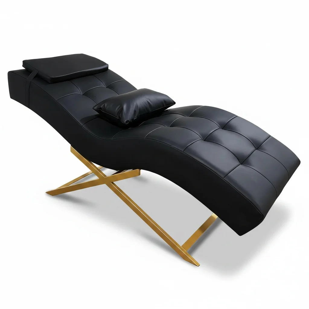 

Массажный стол с железным каркасом, металлическая мебель для салонов, изогнутый дизайн с мягким наполнителем, роскошная массажная кушетка для коммерческого использования в салонах красоты