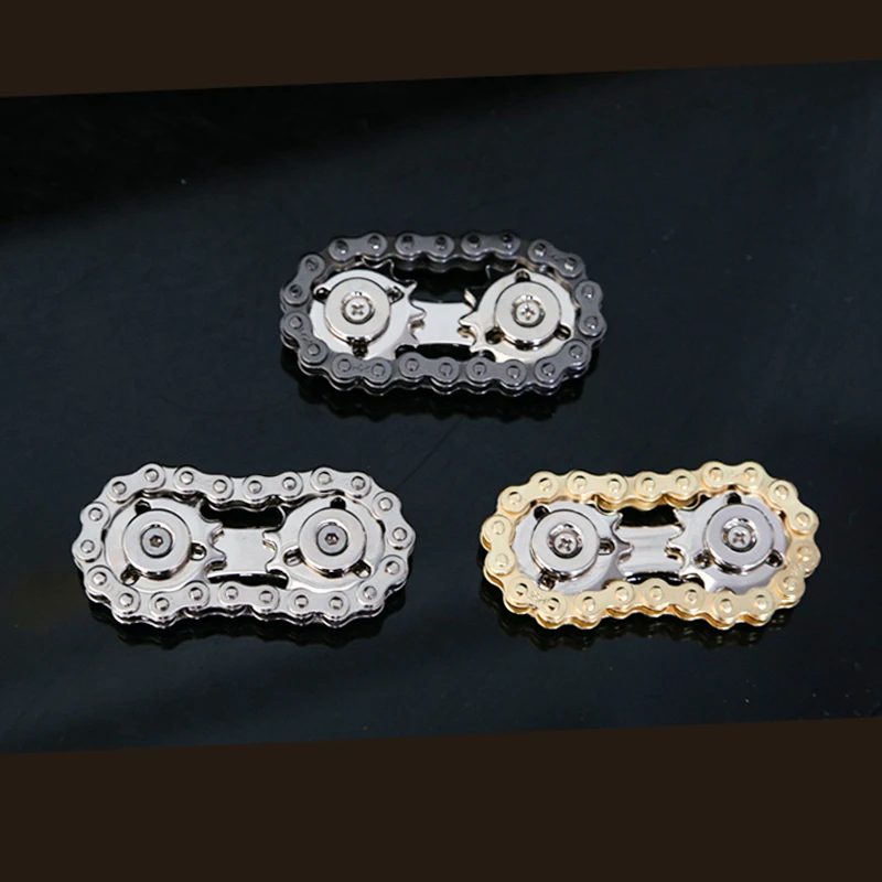 Spinner per la punta delle dita della catena della bici |   Giocattolo Fidget EDC in metallo |   Giocattolo per alleviare lo stress e l'ansia per adulti |   Regalo per gli uomini