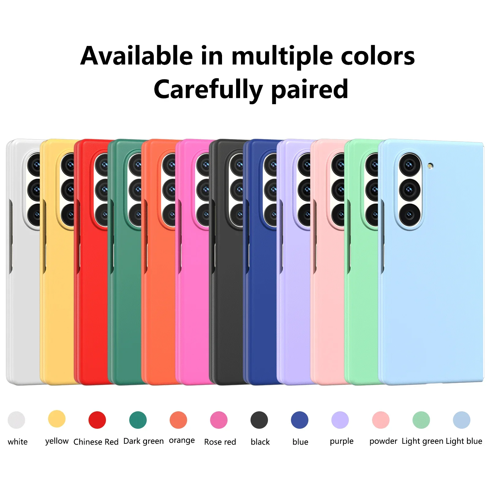 Skin Feel Case for Samsung Galaxy Z Fold 7 4 5 3 Fold7 Fold6 Protection Shockproof 2-piece Set Fashion Candy Rose Red Cover - Image 5