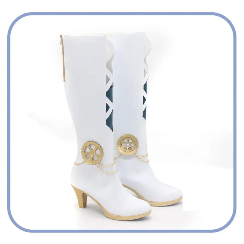 여성 코스프레 신발 Kpop Demon Hunters 미라 화이트 DJ 파티 부츠 gh;0