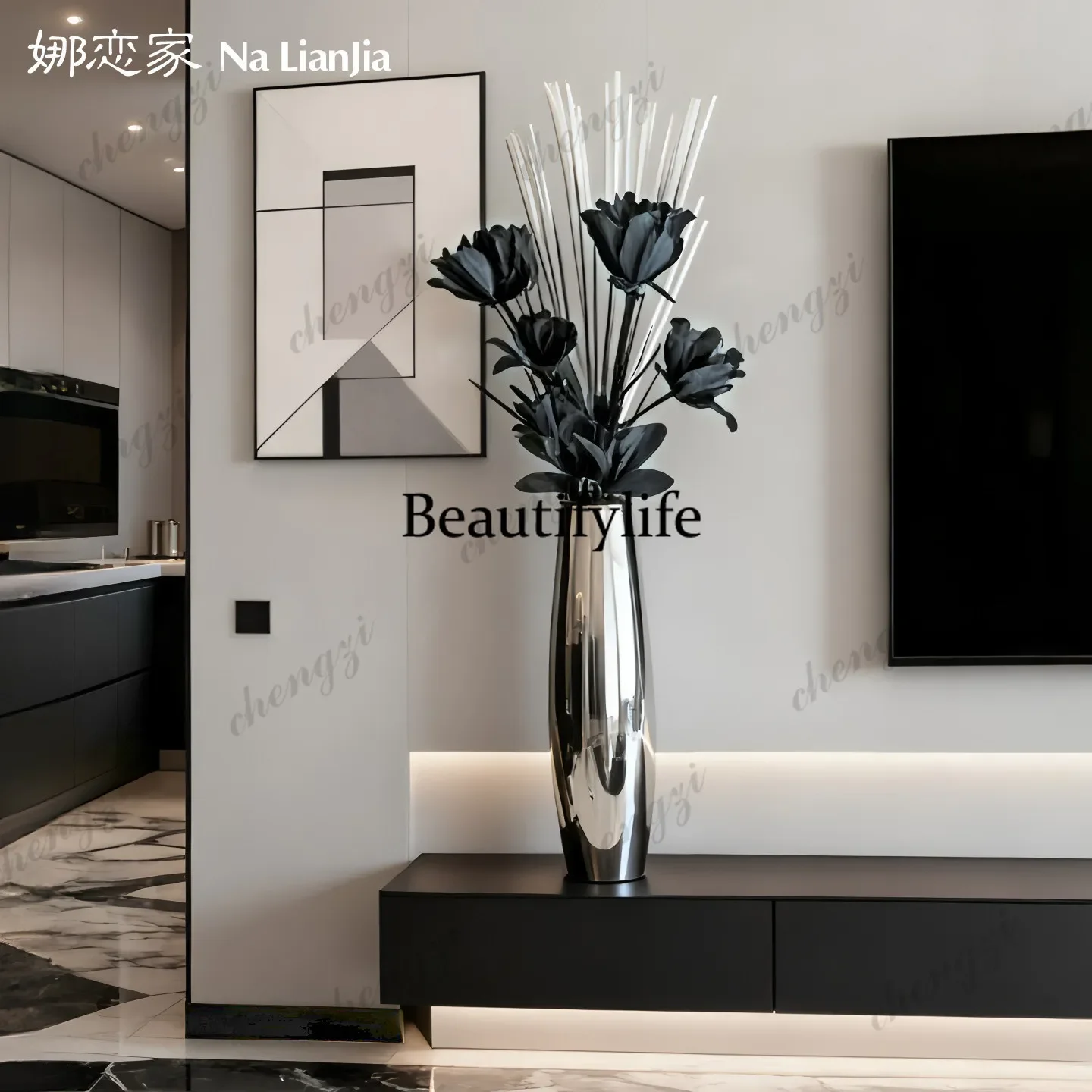 C178 European creative modern living room home soft decoration flower arrangement set ceramic large vase ornament handicraft