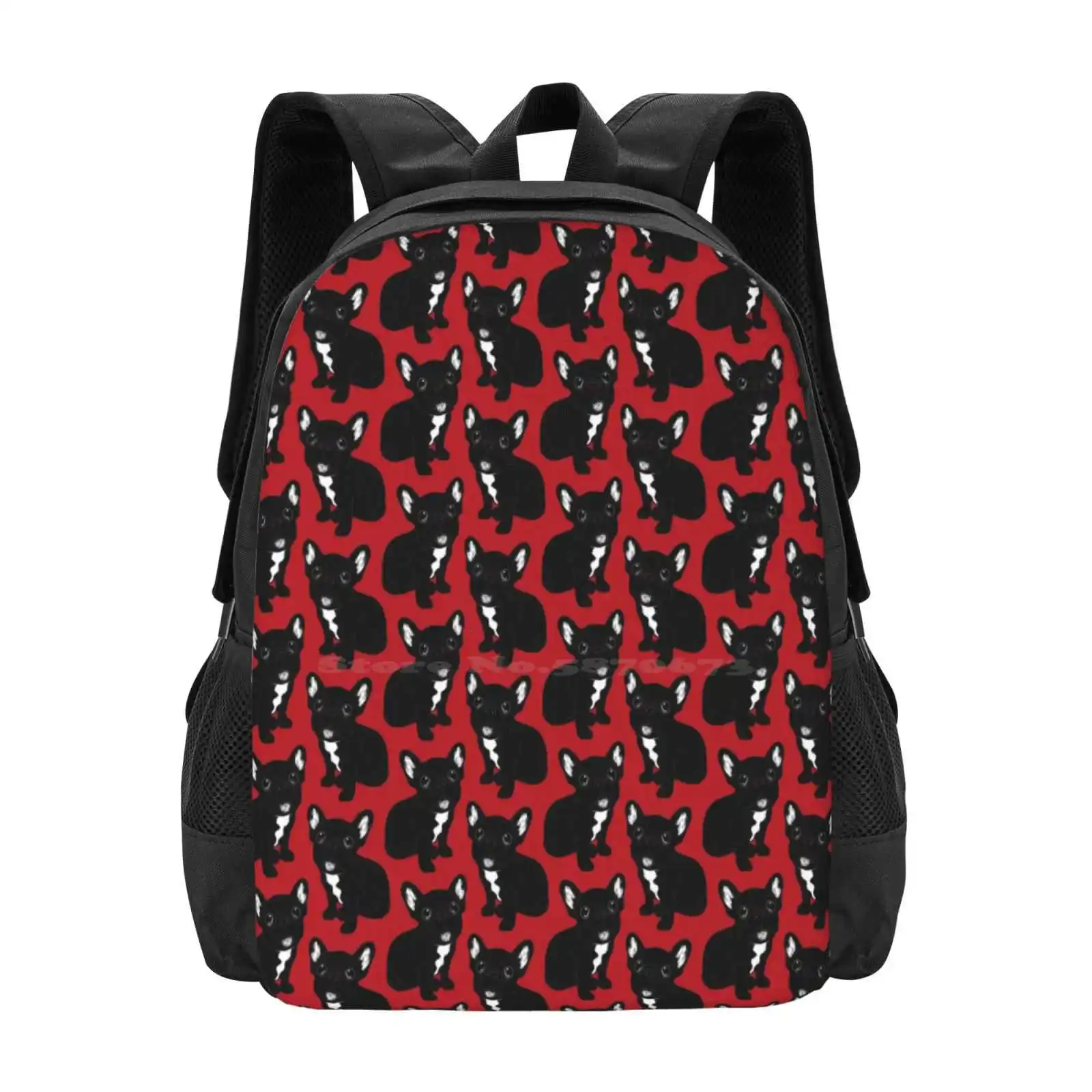 

Cute Brindle Frenchie Puppy Teen College Student Backpack Pattern Design Bags Brindle Frenchie French Bulldog Pets Life Puppy