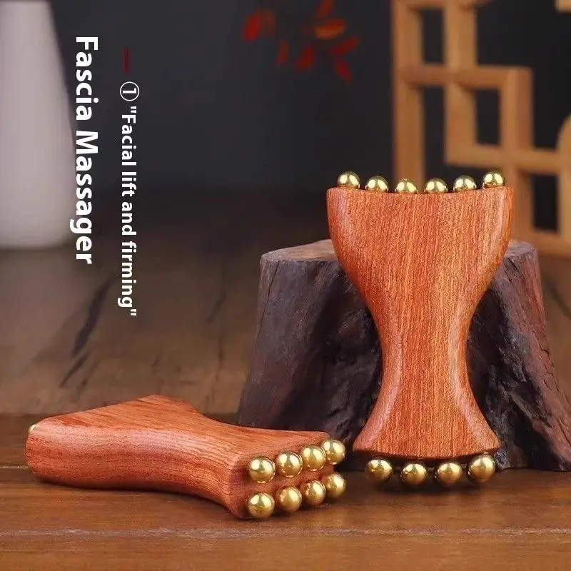 مشع الجلد المنقذ اللمفاوي السموم مدلك الوجه يتلاشى التجاعيد شركة الفك والعينين أداة التجميل الخشب النحاس الطبيعي #5