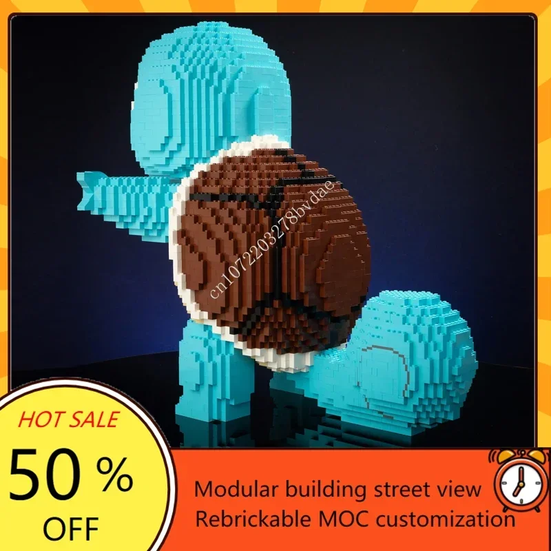 4652PCS MOC Life-Sized Sculpture Series Hydro Turtle Mega Figure Model Custom Puzzle   DIY Creative Assembly Toy Gifts