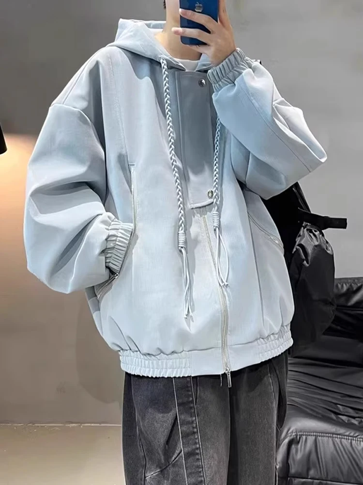 الأمريكية Sle ماتي بولي Leather الجلود Jaet الرجال الخريف الشتاء Cleanfit مقنعين دراجة نارية الملابس العصرية العلامة التجارية زوجين ملابس خارجية #4