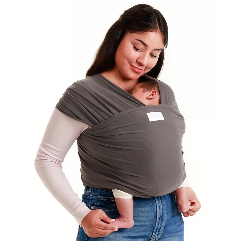 Baby Wrap Carrier Soft Stretchy Baby Sling Wrap Hands-Free Lightweight Baby Carrier for Newborns to Toddlers 7-35 lbs