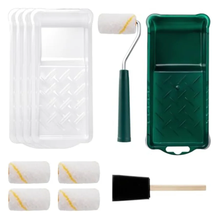 

Paint Roller Kit, 12 Pack, 2 Inch Mini Paint Rollers, Small Paint Tray Liners, Microfiber Roller Covers and Sponge Brush, Easy