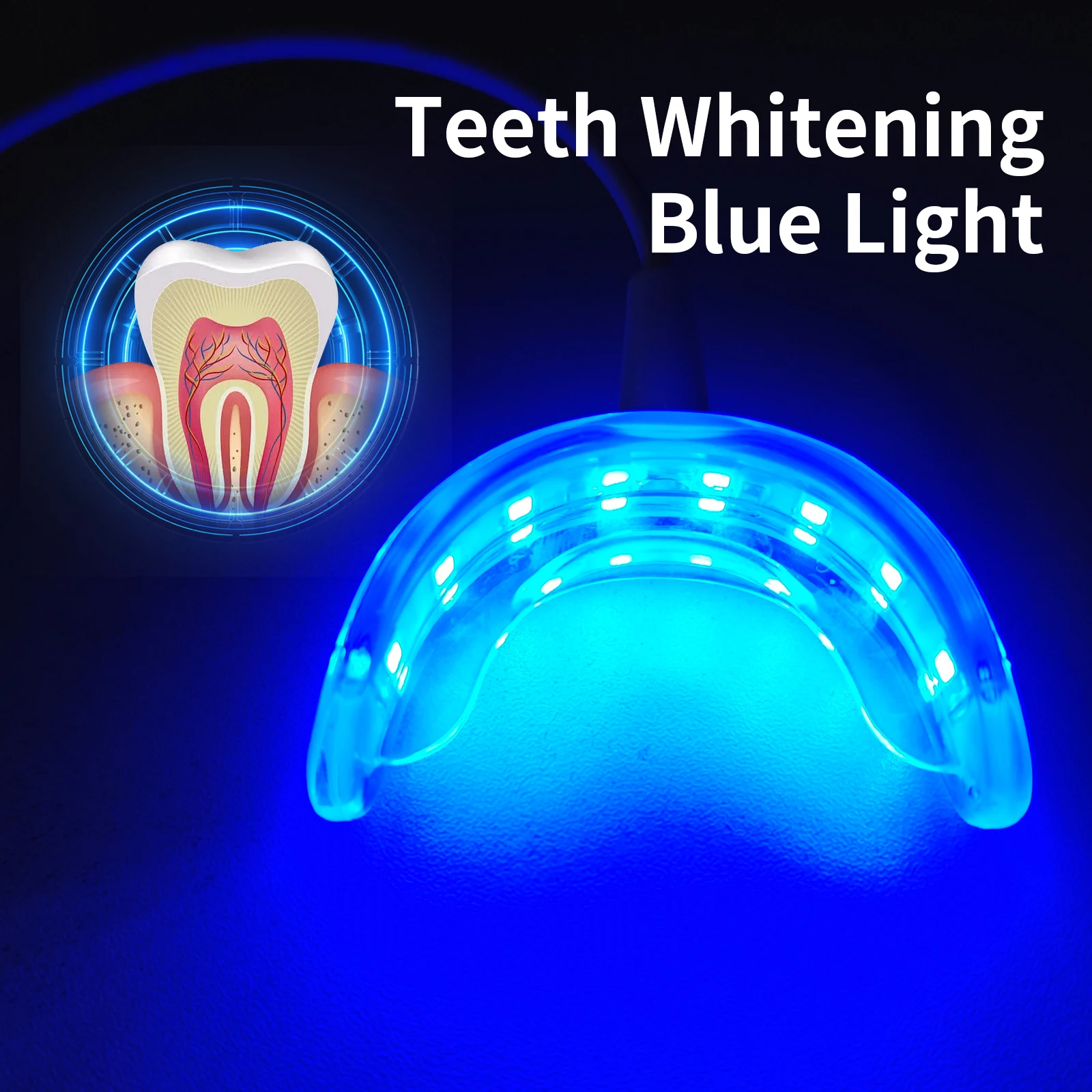Teeth Whitening Accelerator Smart LED Blue Light Portable USB/Phone/Android/Type C Charging Device Teeth Whitener Lamp Gum Tray
