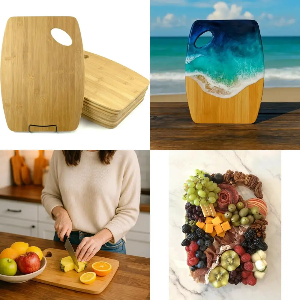 

Wholesale Bamboo Cutting Boards Set of 12 - 15x11 Inches Large Wood Charcuterie Platters for Home Decor and Serving