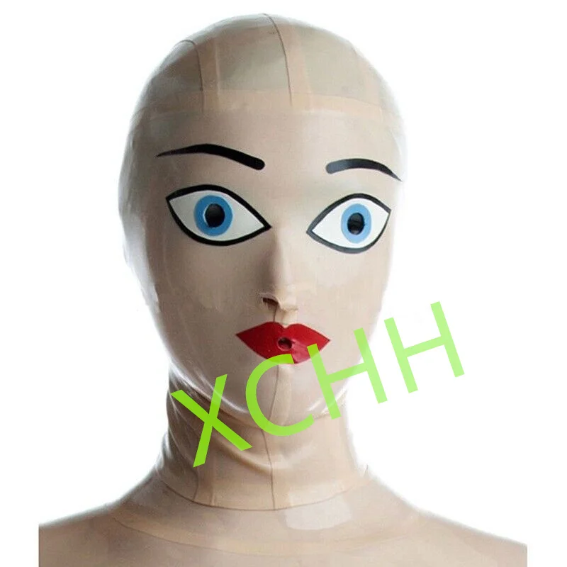 

Handmade Latex Hood Rubber Mask Back Zip Sexy Fetish Headgear Customize Halloween Cosplay Costume