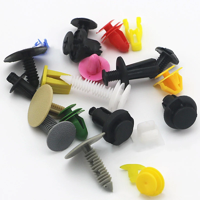 Clips de voiture de fixation automatique colorés, corps mixte, poussée, retenue, goupille, rivet, pare-chocs, porte, garniture, panneau, kit de fixation, outil, sac, 100 pièces