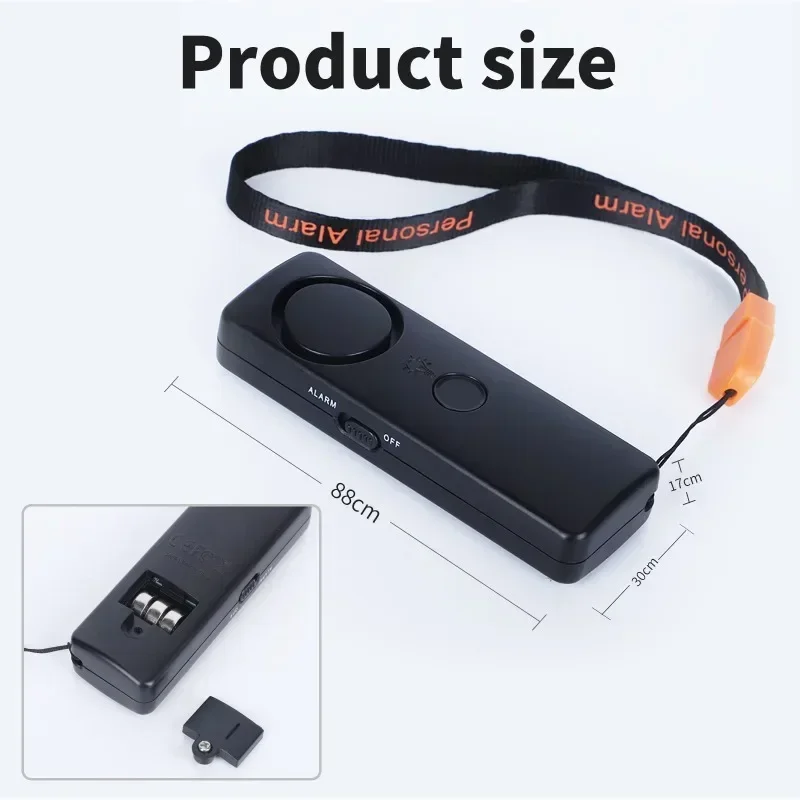 130 DB Decibels LED Light Portable Emergency Self - Defense Security Alarms Anti - wolf Safety Key Chain Pedant for Girl Women
