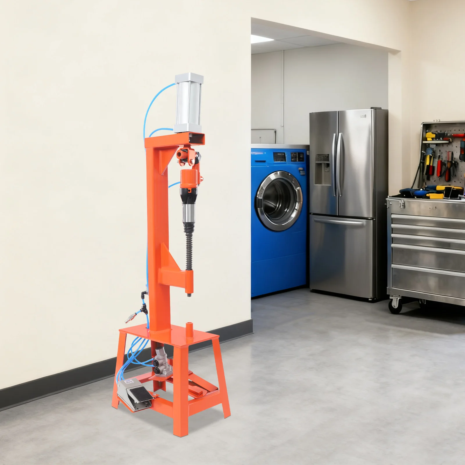 آلة تثبيت وسادة الفرامل الهوائية باللون البرتقالي، 8J Impact Energy 1MPa Max Air Pressure Floor Standing