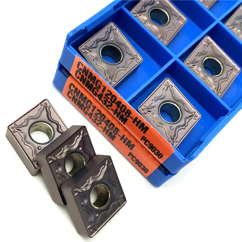 CNMG120404 CNMG120408 HM PC9030/NC3030 스테인레스 스틸 CNC 절삭 선반 도구용 카바이드 인서트 외부 선삭 공구