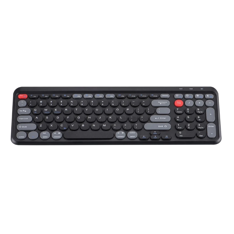 Ergonomic Bluetooth-compatible 2.4G Keyboard Convenient for 3 Devices Keypad Connect with Built in Rechargeable Battery