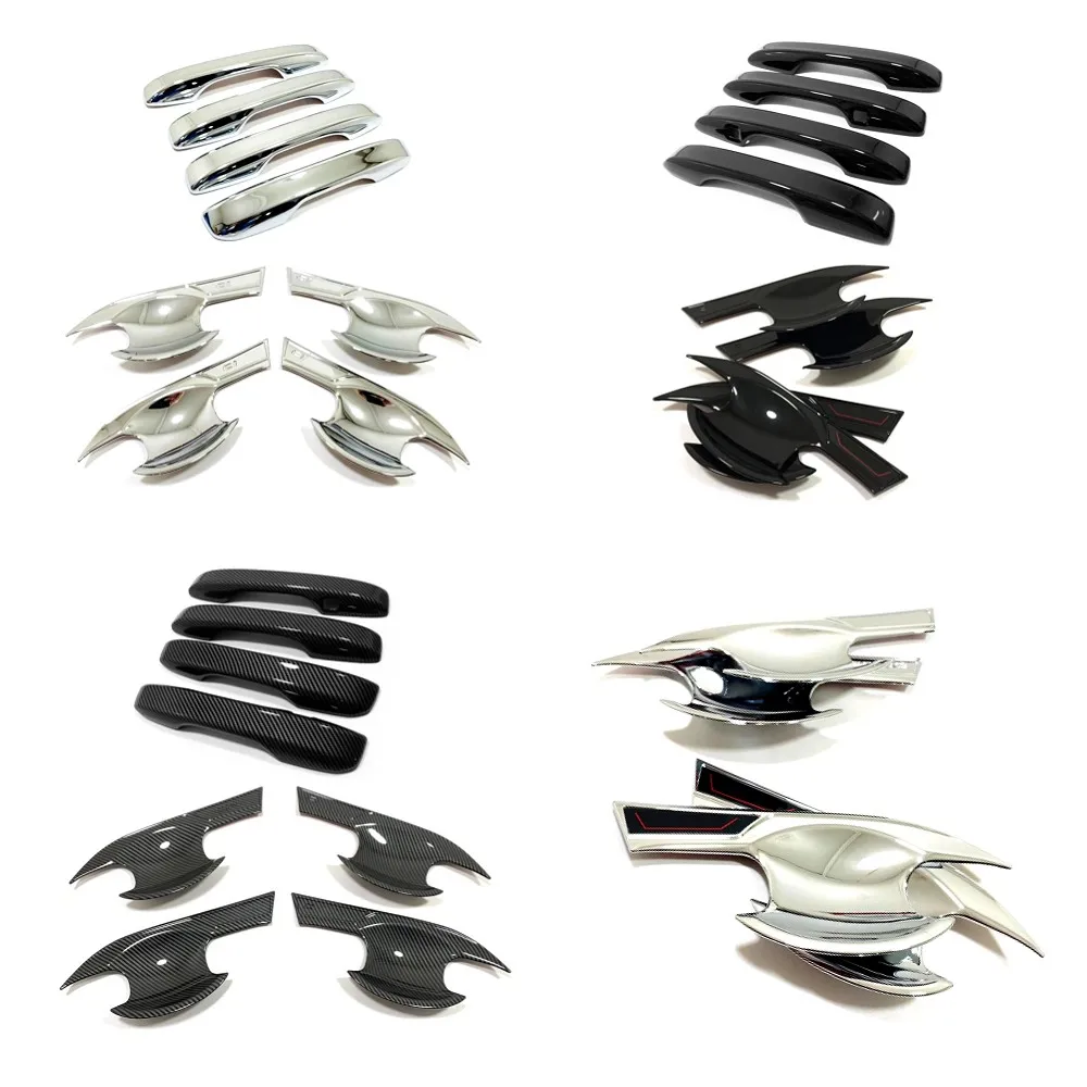 

ABS Black Carbon Chrome For Honda Civic 11th Gen 2021 2022 Exterior Door Handle Bowl Cover Sticker Trim Car Styling Accessories