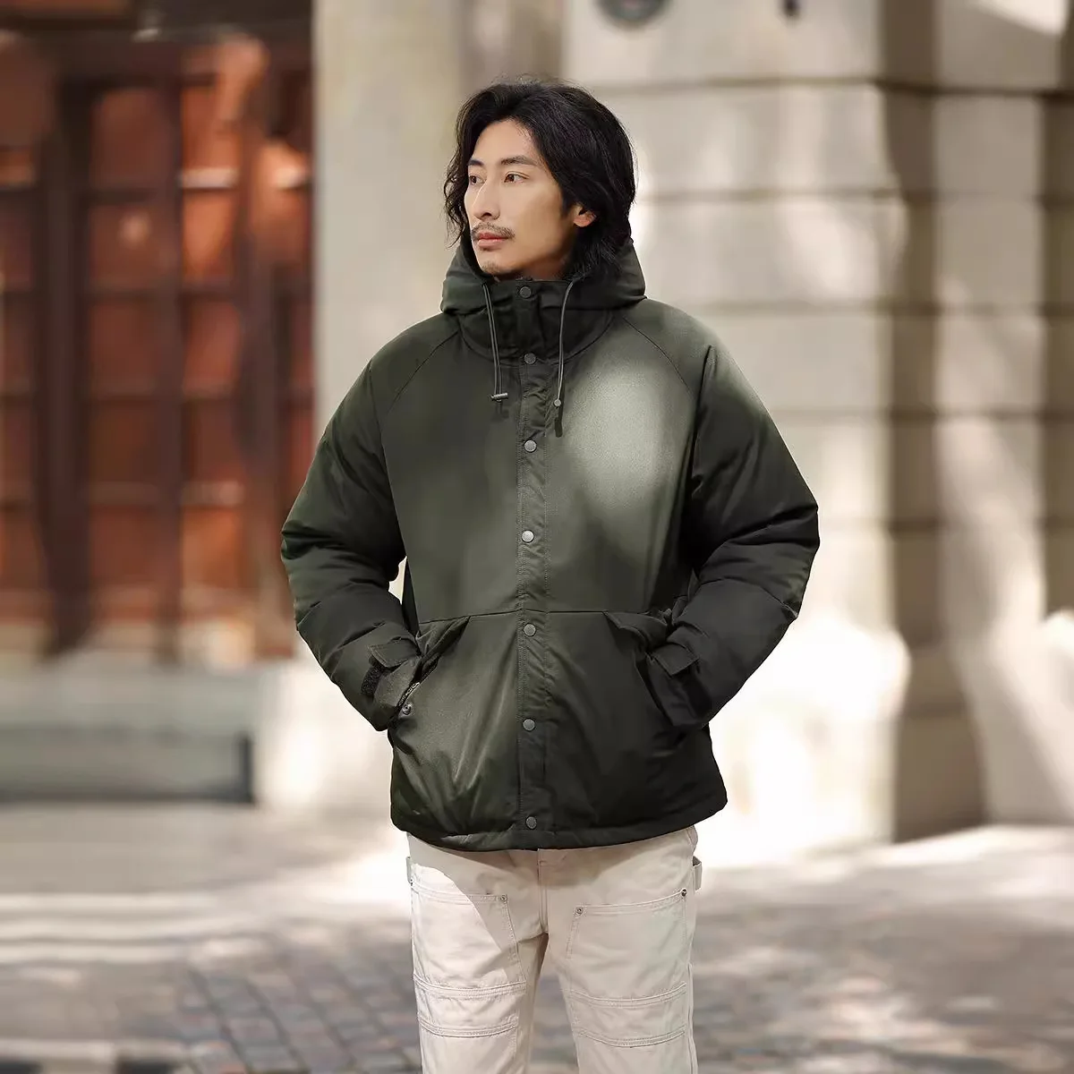 

OKONKWO ECWCS Mountain-Style Parka Outdoor Hooded down Jacket Snowwear - Insulated Cold-Weather Parka