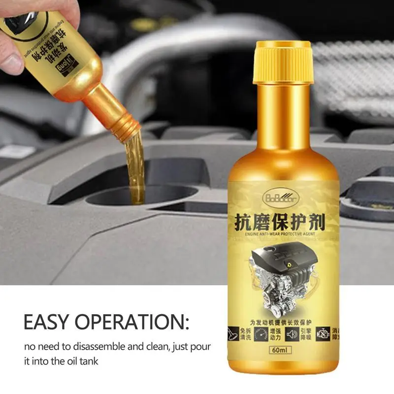 Aceite de Motor protector con aditivo de restauración, agente antidesgaste, suministros de lavado de coche para restauración de Motor, 2,02 oz