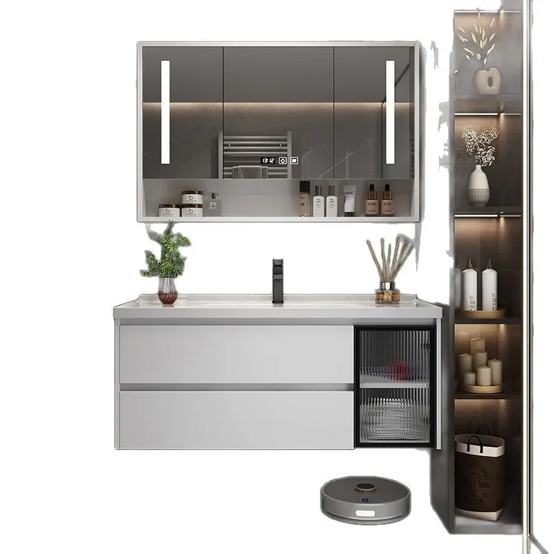 

Washbasin Washbasin Toilet Washstand Cabinet Ceramic Integrated Basin Bathroom Cabinet Combination Modern Light Luxury Sma
