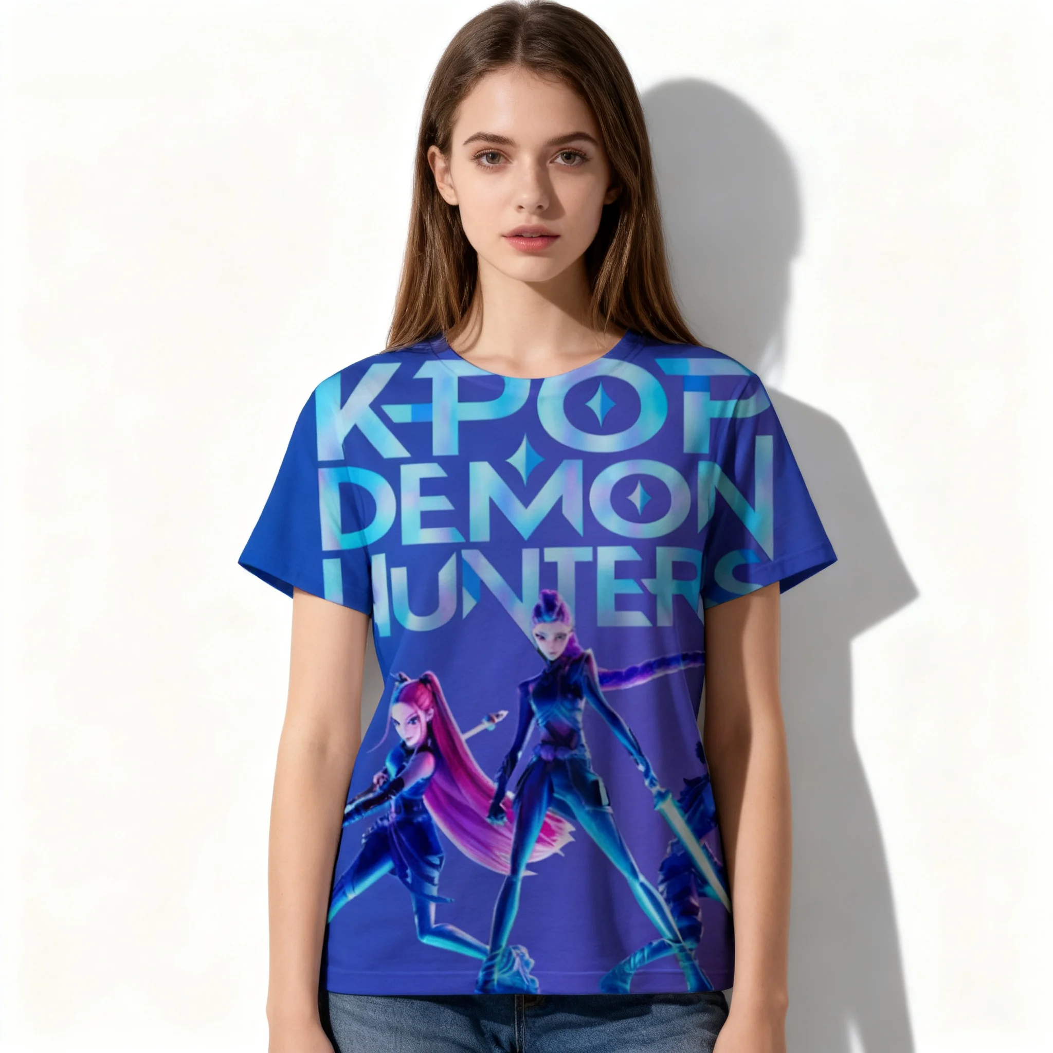 

Popular Kpop Witch Hunting Team Gaza Men's Team T-shirt Anime 3D Women's Adult and Children's Extra Large Clothing T-shirt Gift