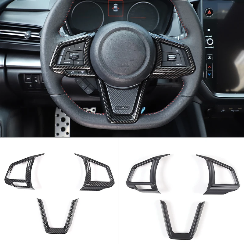 

For Subaru WRX 2021-2023 ABS Carbon Fiber Car Steering Wheel Button Panel Decoration Frame Cover Sticker Interior Accessories