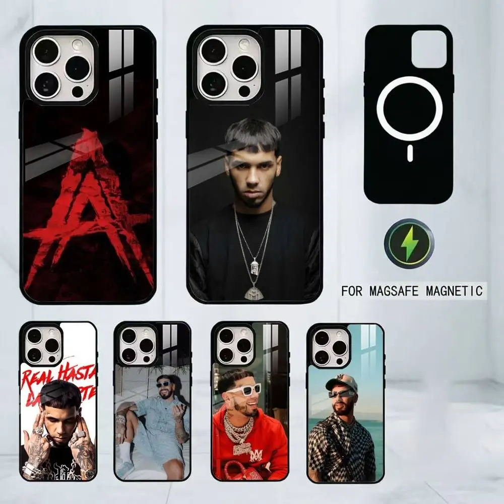 

A- Anuel AA R-Real Rapper Phone Case For iPhone17,16,15,14,13,12,11 Plus,Pro Magnetic For Magsafe Wireless Charging
