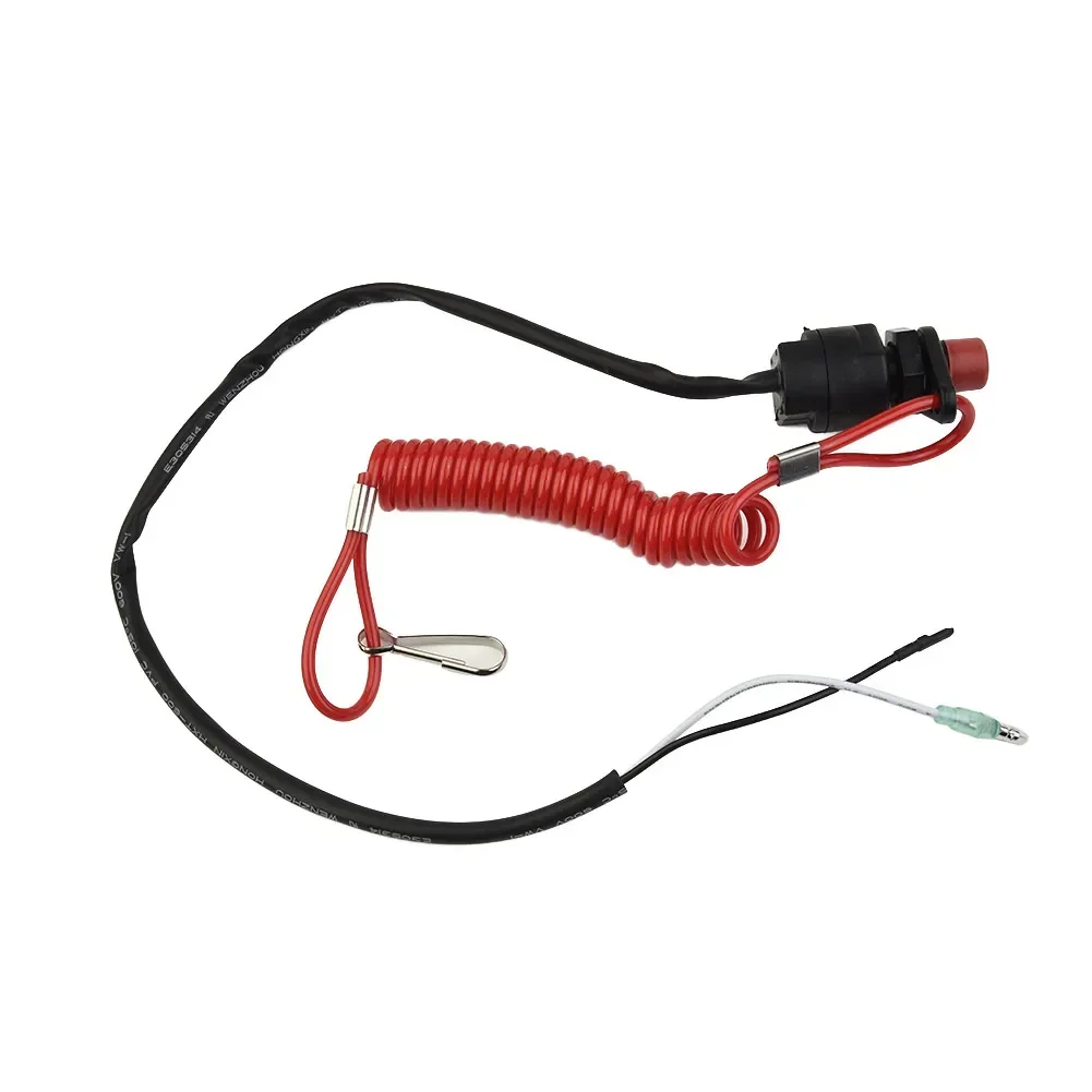 1PC Outboard Cut Off Boat Motor Emergency Kill Stop Switch W/Safety Tether Lanyard Plastic Durable Boat Engines Accessories NEW