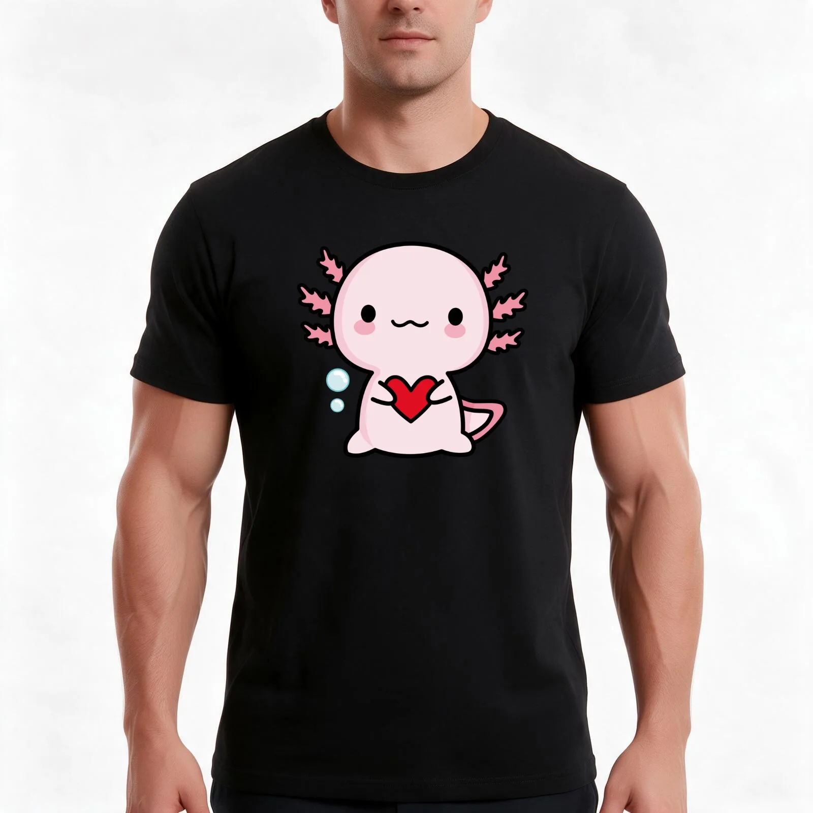Copia de Copia de Cute Axolotl Salute T-Shirt Summer Casual Cotton Tee Oversized Streetwear Tops Vintage Graphic Print