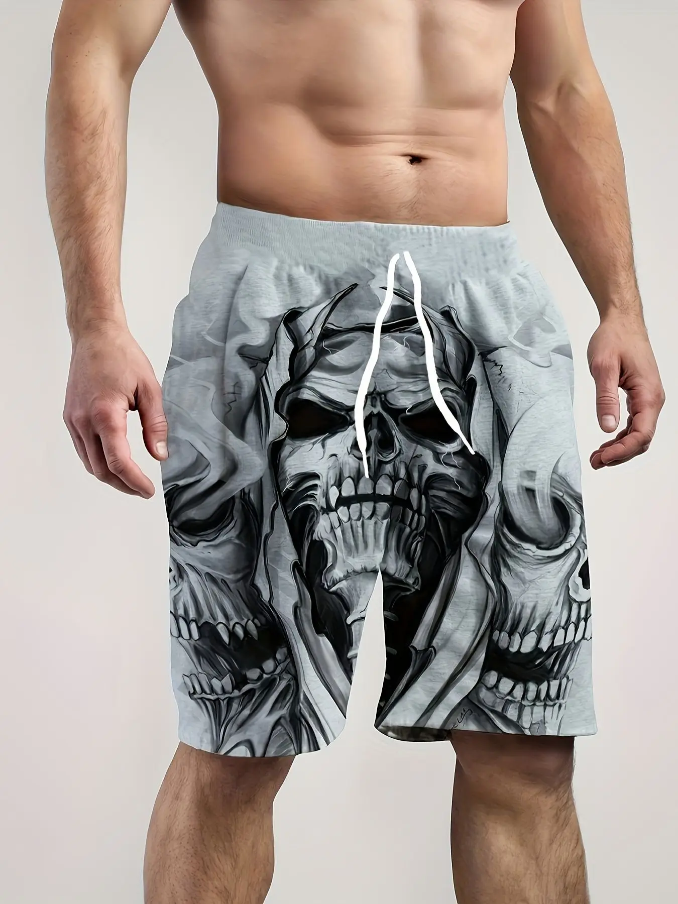 Fashion New Camouflage Skull 3D Print Beach Shorts Men Oversized Surfing Beach Sport Board Pant Swimsuits Trunks Men's Clothing