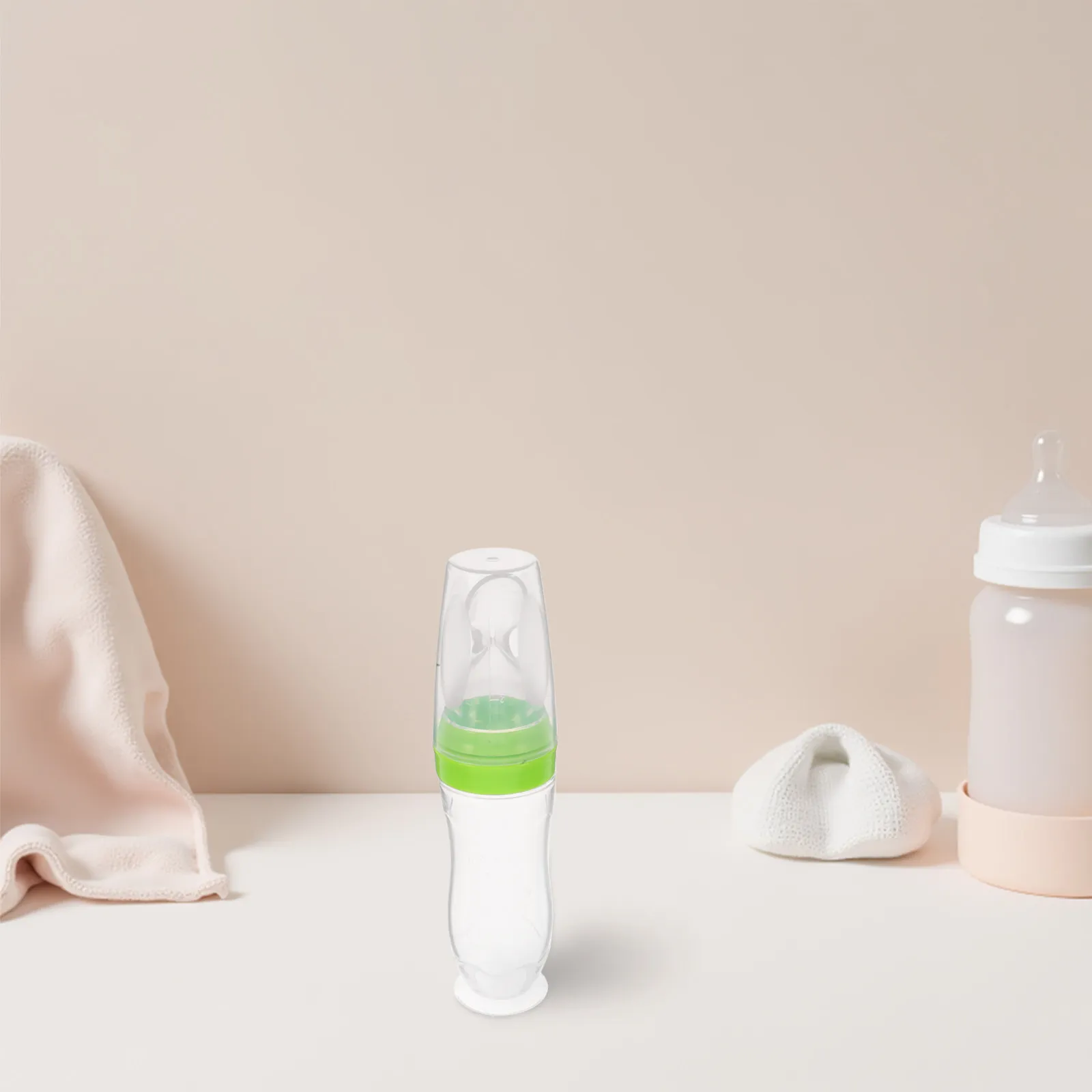 

120Ml Baby Feeder with Silicone Squeezing Bottle for Pureed Food and Cereal Easy One-Hand Feed Control Safe Infant Feeding