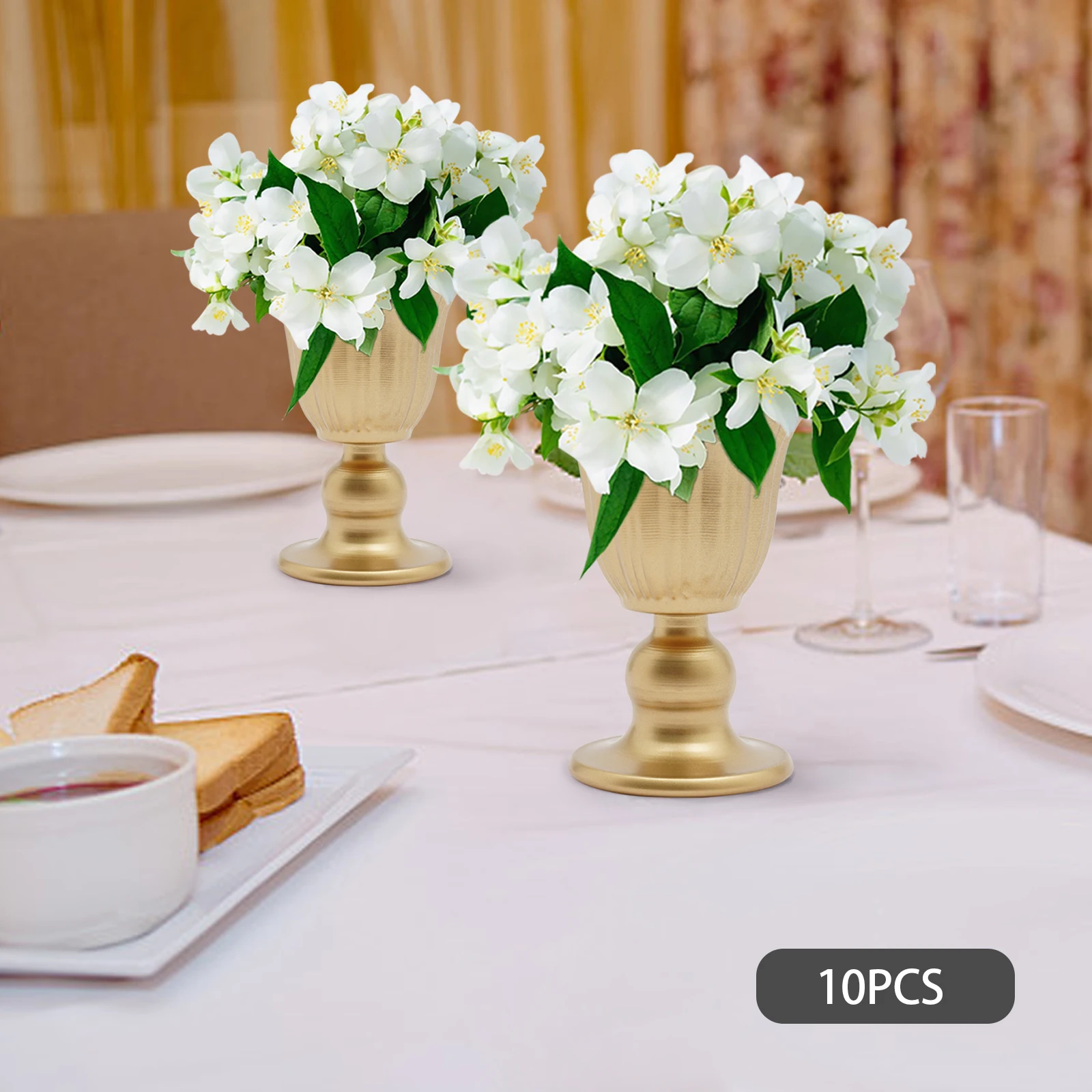 10* 12.5cm/17cm/23cm Metal Trumpet Vase Wedding Centerpieces for Tables Party Table Decoration