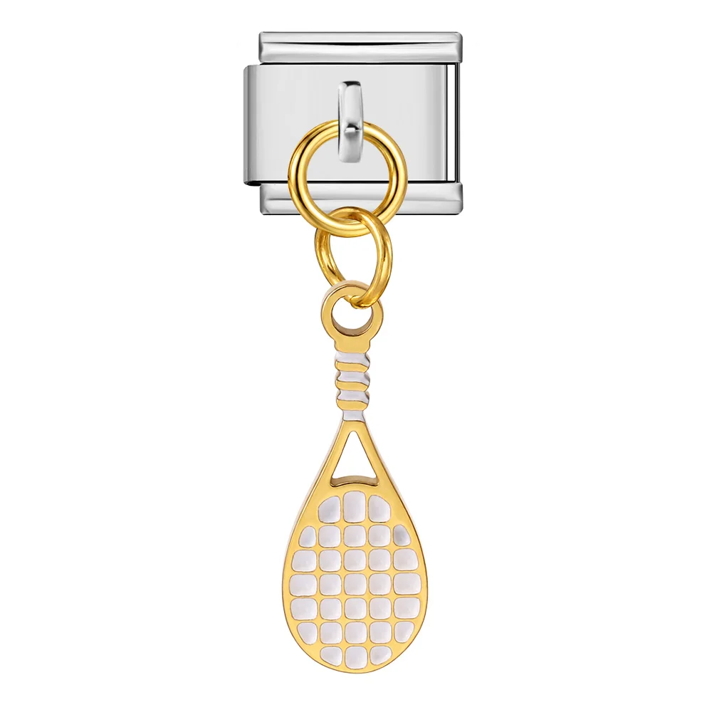 Sport-Themen Roter Tischtennisschläger Italienischer Charm-Anhänger Passend für 9mm Armbandherstellung DIY Edelstahl Geschenk Schmuck – Detail 4