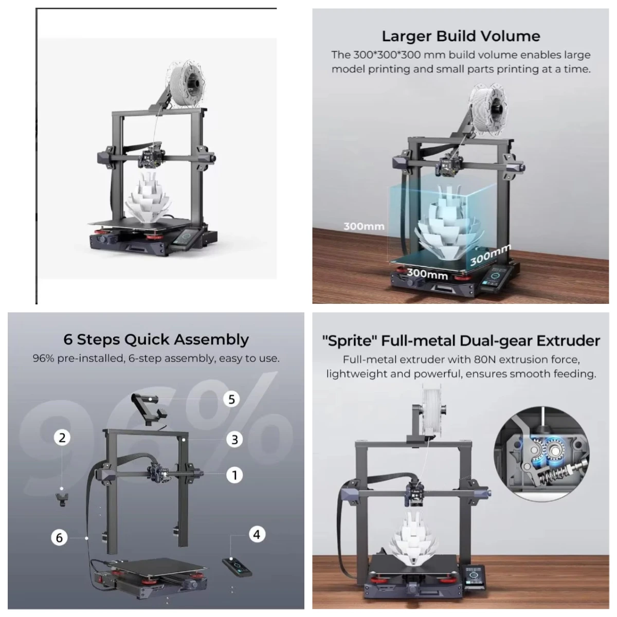 

Ender 3 S1 Plus 3D Printer with CR Touch Auto-Leveling & High Precision Dual Z-Axis