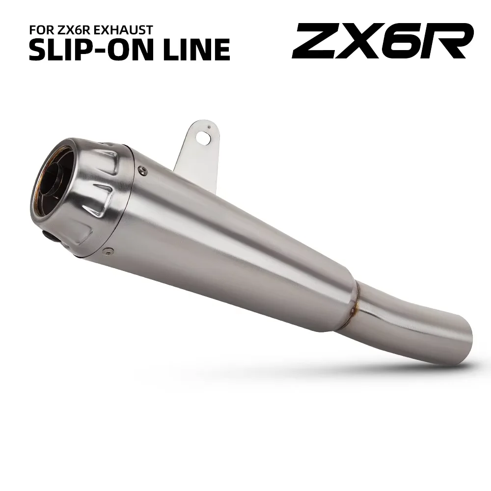 

Stainless Motorcycle Exhaust Slip-on Line Kit for Kawasaki Ninja ZX6R ZX-6R Racing Escape Tail Muffler Pipe