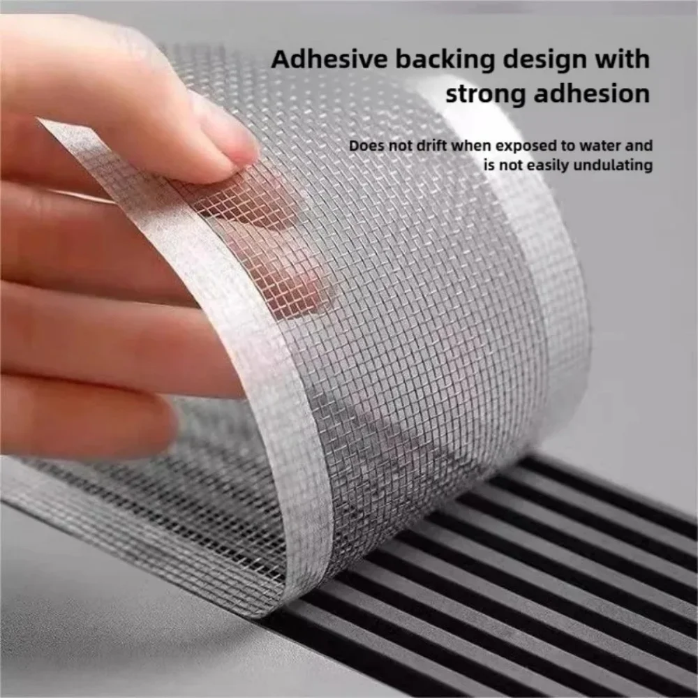 1pc 5mX7/10/12cm Self-Adhesive Floor Drain Stickers Shower Drain Hair Catcher Disposable Mesh Sink Strainer Filter For Bathroom - view 4