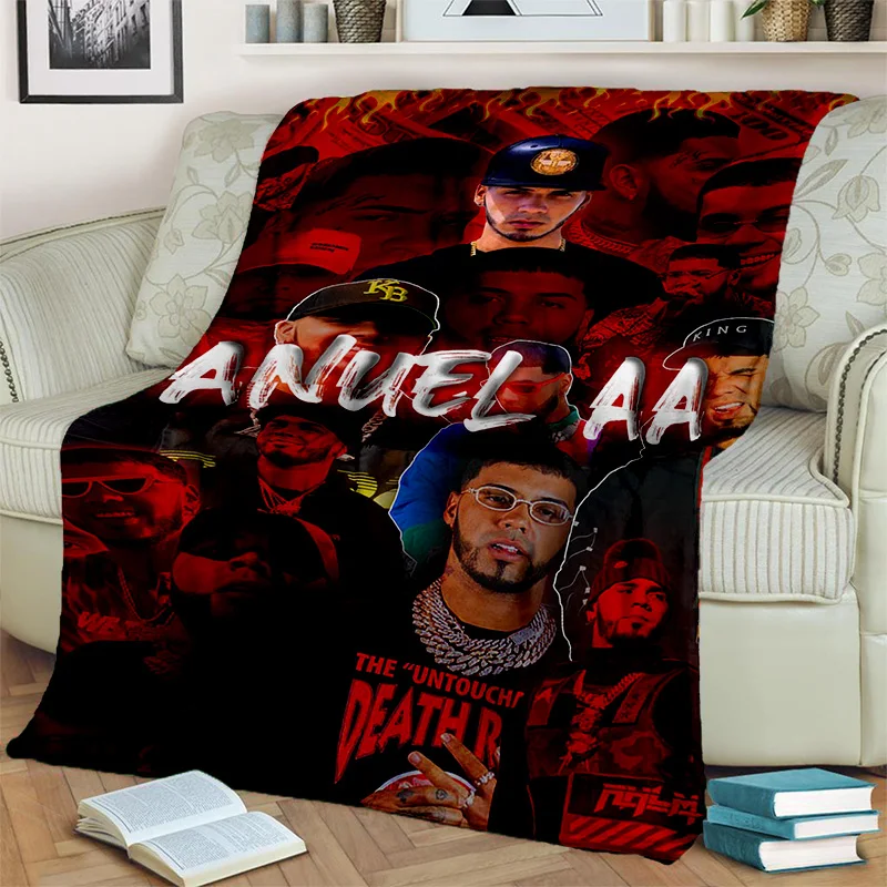 

Free Anuel AA Rapper Hip Hop Singer Blanket,Soft Throw Blanket for Home Bedroom Bed Sofa Picnic Travel Office Cover Blanket Kids