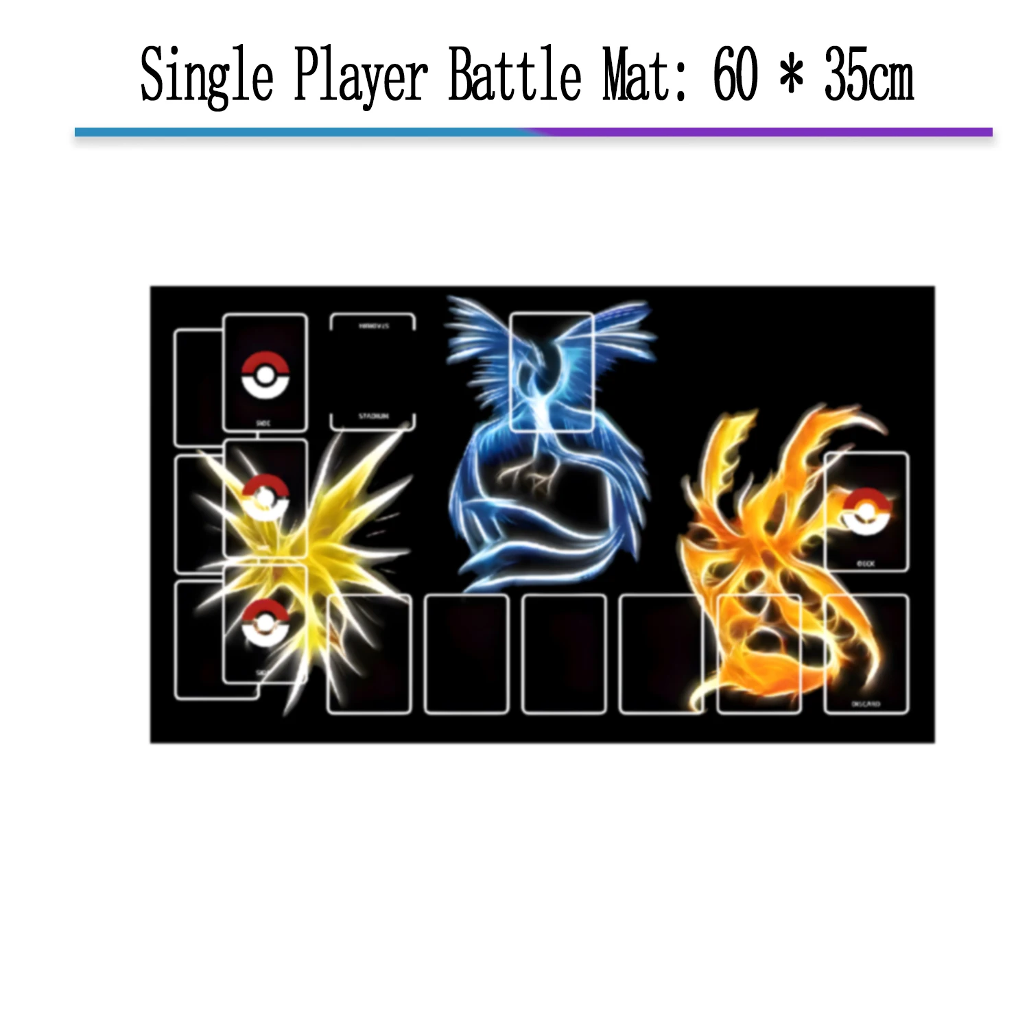 

Anime Game PTCG Card Playmat Battle Against Bulbasaur Squirtle Game Battle Playmat for Gift Toys