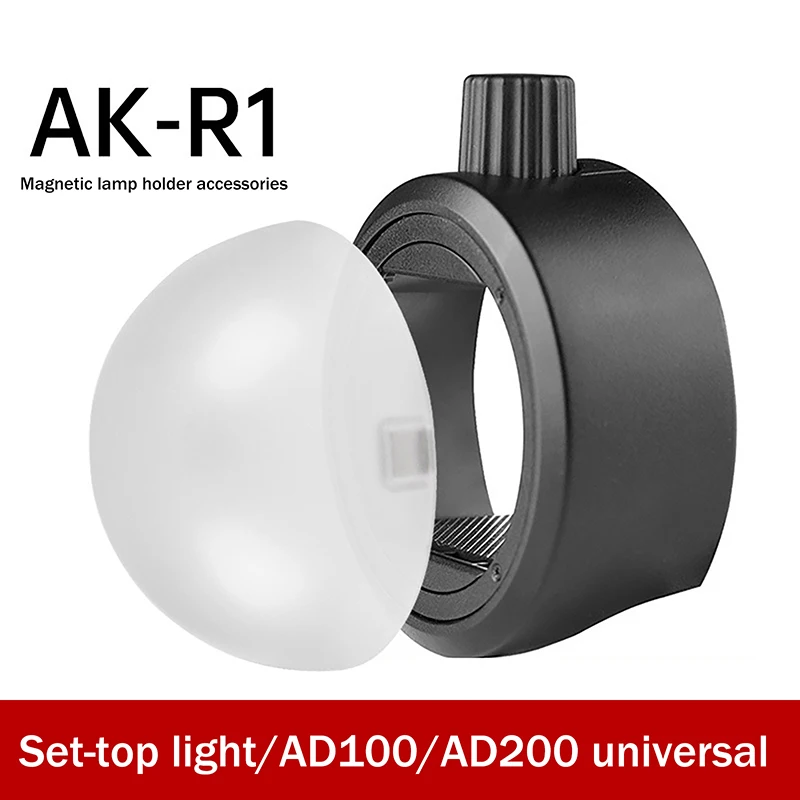 AK-R11 Magnetyczny Dyfuzor Kopułkowy Zamiennik do Lampy Błyskowej z Okrągłą Głowicą V1/do AD200/AD200Pro/do Serii Lamp Błyskowych V1/S-R2 Część Zamienna
