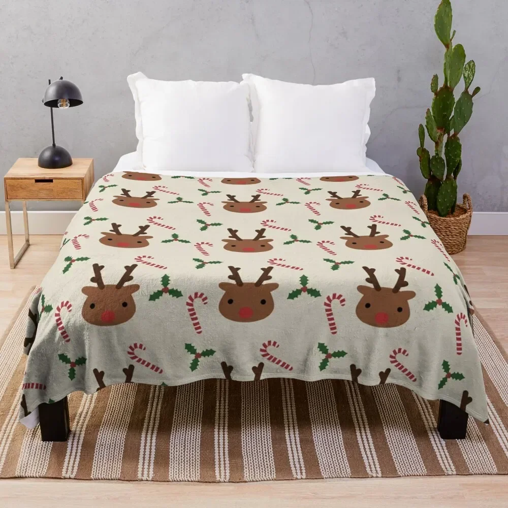 

Christmas reindeer Throw Blanket Soft Beds decorative heavy to sleep Decorative Beds Blankets