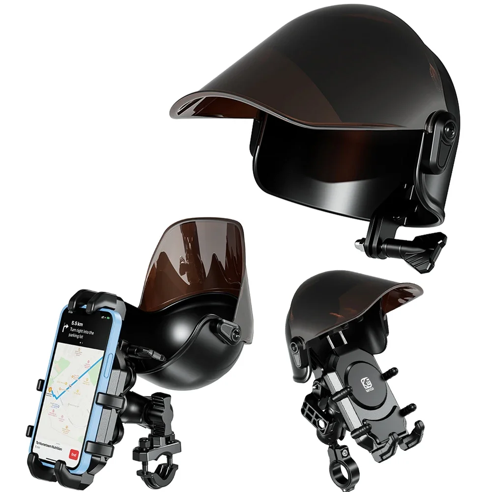 

Small Helmet Rider Mobile Phone Holder Sunshade Motorcycle Handle Mount Rainproof Portable Mini Parasol Phone Support